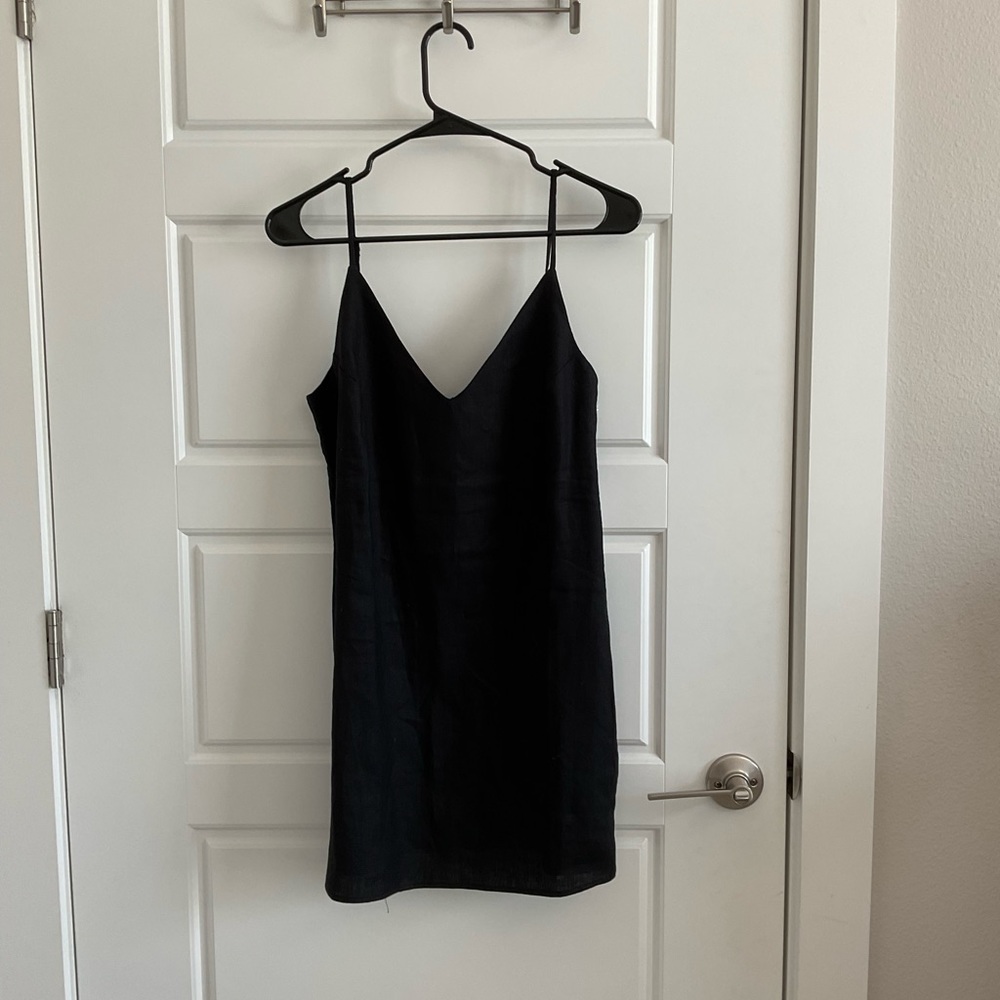 Reformation Black Linen Dress